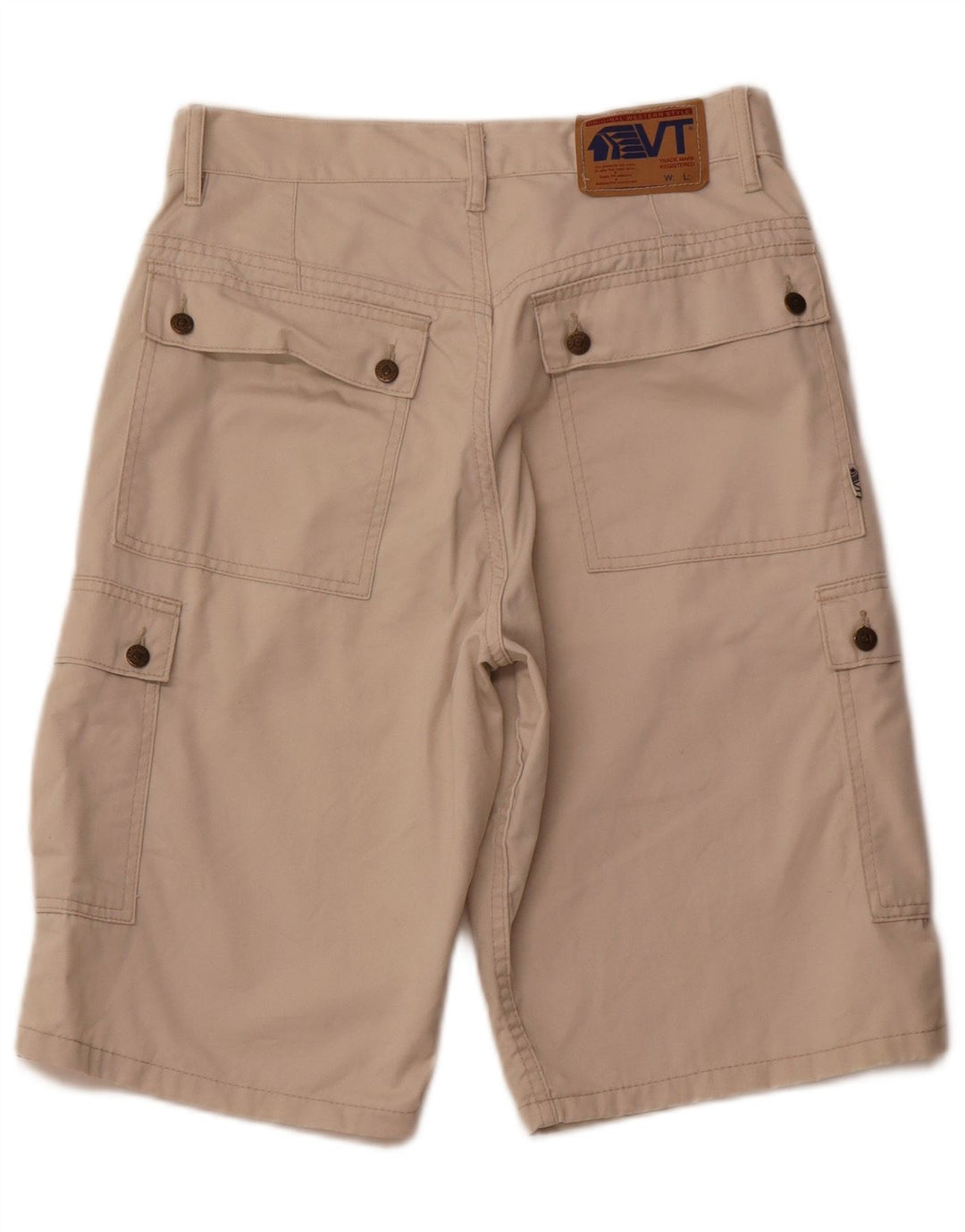VINTAGE Short cargo taille haute homme W31 coton beige moyen