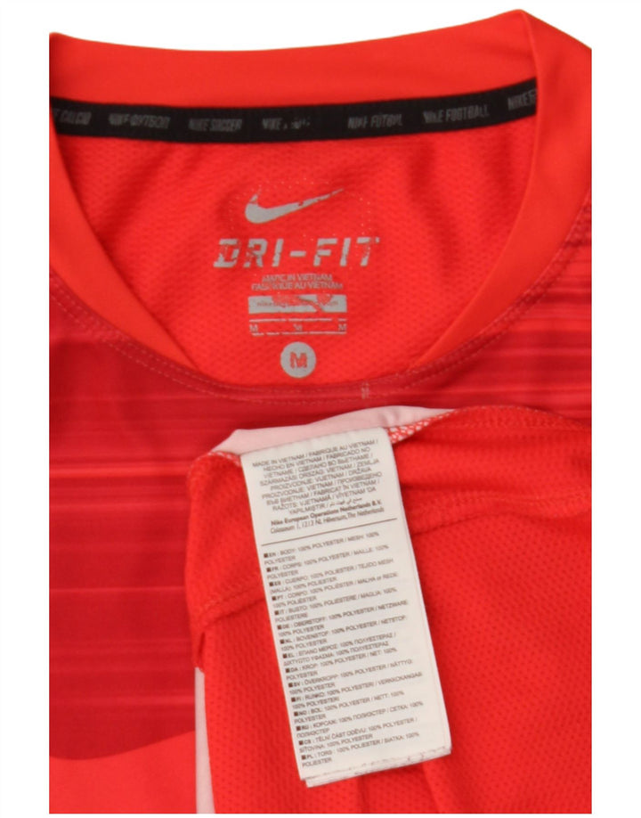 NIKE Homme Dri Fit Graphic T-Shirt Haut Rouge Moyen Polyester