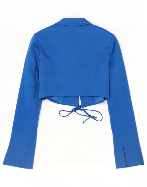 Zara Womens Bolero Jacket UK 6 XS Blue Viscose