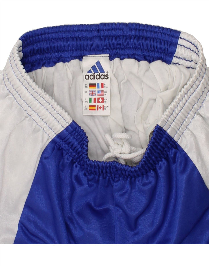 ADIDAS Boys Sport Shorts 13-14 Years Blue Colourblock Polyester Vintage Adidas and Second-Hand Adidas from Messina Hembry 