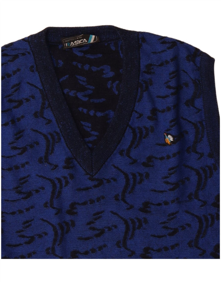 Rasica Débardeur à Motif Abstrait Homme Bleu Moyen Viscose