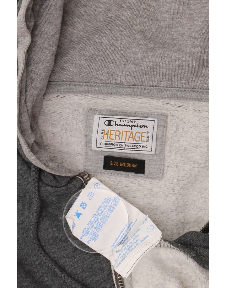 CHAMPION Pull à Capuche Zippé Heritage Homme Gris Moyen Coton