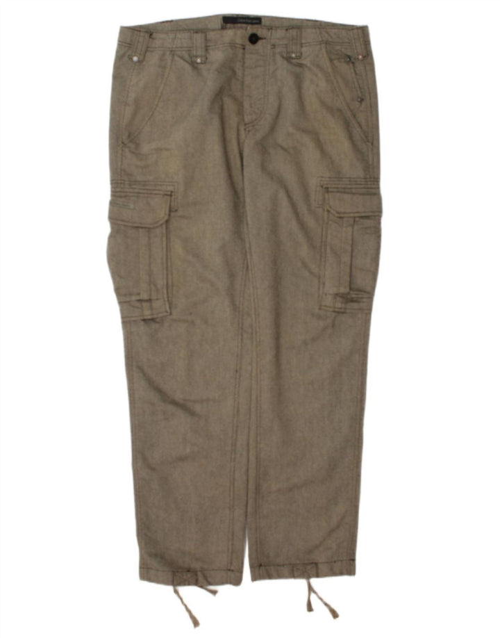 Calvin Klein Pantalon cargo droit pour homme W36 L34 Gris chevrons