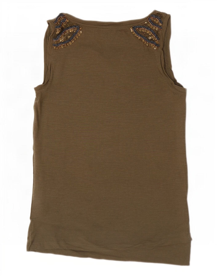 Massimo Dutti Débardeur Femme UK 6 XS Marron Coton