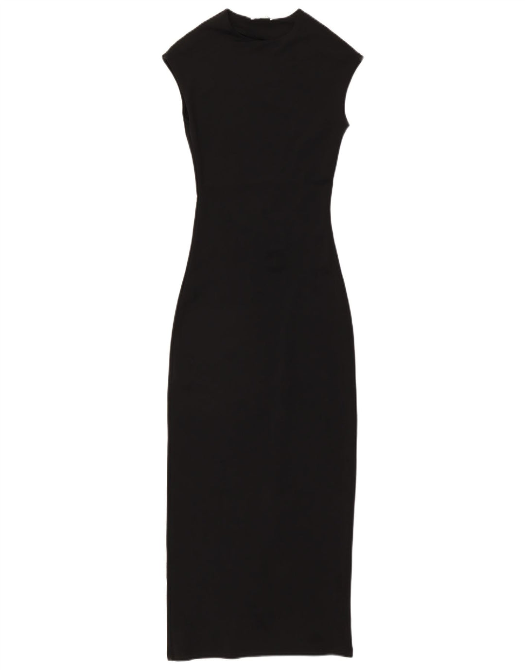 ZARA Femme Robe Maxi sans Manches UK 10 Petit Noir Polyamide