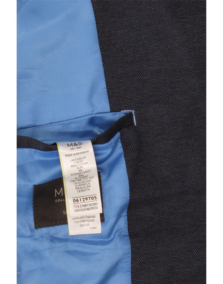 MARKS & SPENCER Veste blazer coupe slim à 2 boutons pour homme UK 46 XL Bleu marine