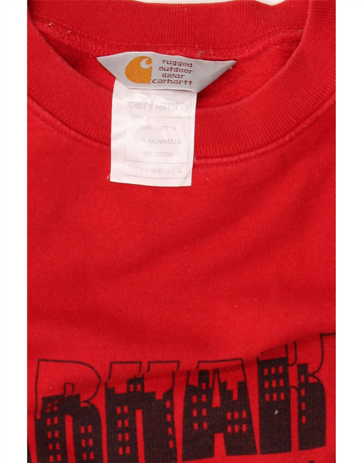 CARHARTT Sweat-shirt graphique pour homme en coton rouge Taille L