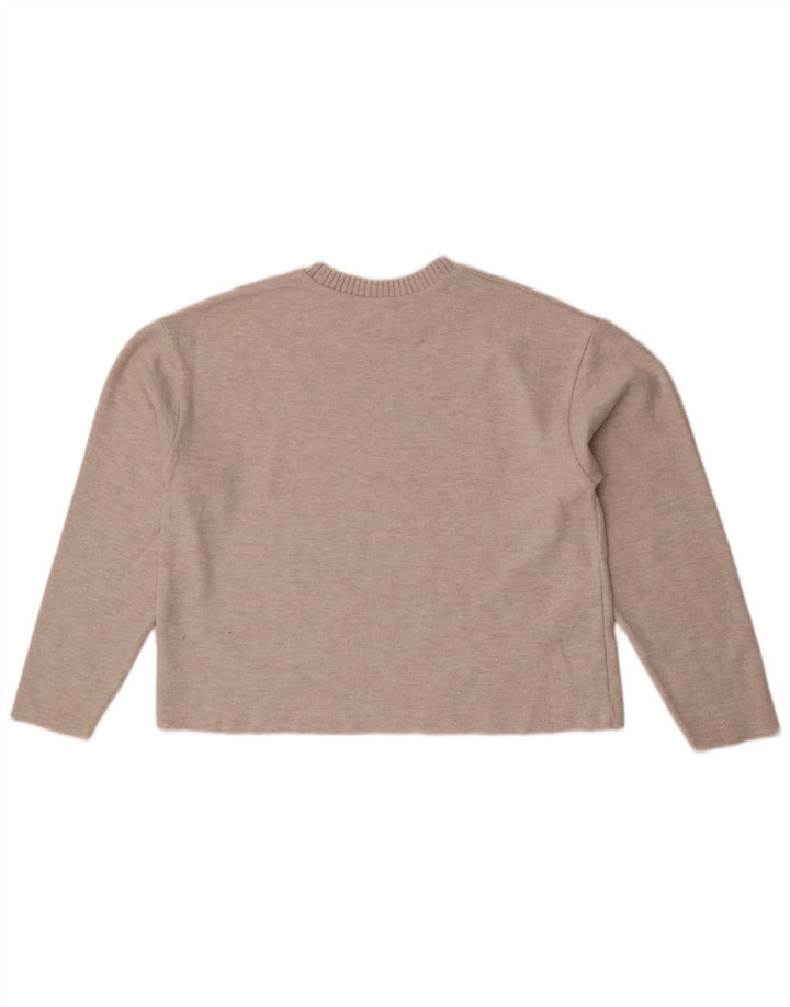Zara Womens Crop Blouse Top UK 14 Beige Moyen