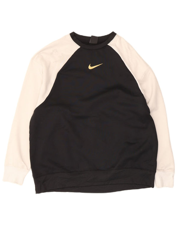 Nike Homme Dri Fit Sweat Pull Large Noir Colorblock Polyester