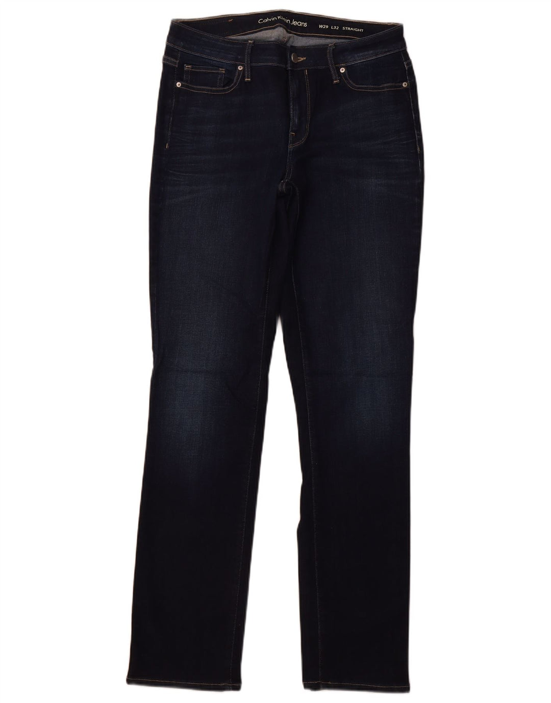 Calvin Klein Jean droit femme W29 L32 bleu marine coton