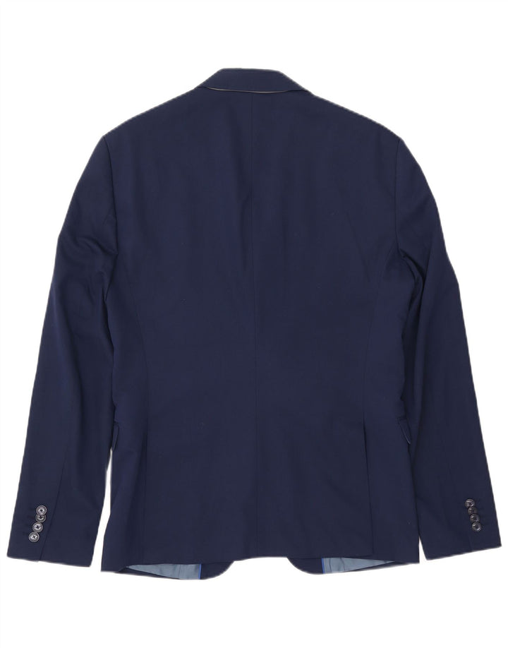ZARA Veste blazer à 2 boutons pour homme EU 50 Bleu marine moyen Viscose