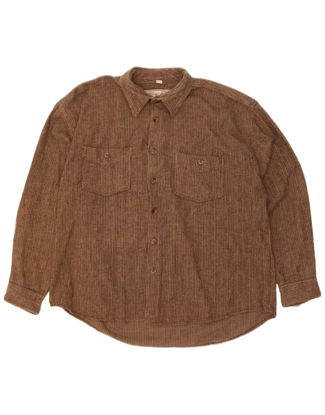 Chaser Chemise en flanelle pour homme Taille 16 Grand coton rayé marron