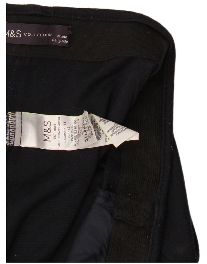Marks & Spencer Pantalon court pour femme UK 14 Large W34 L26 Bleu marine