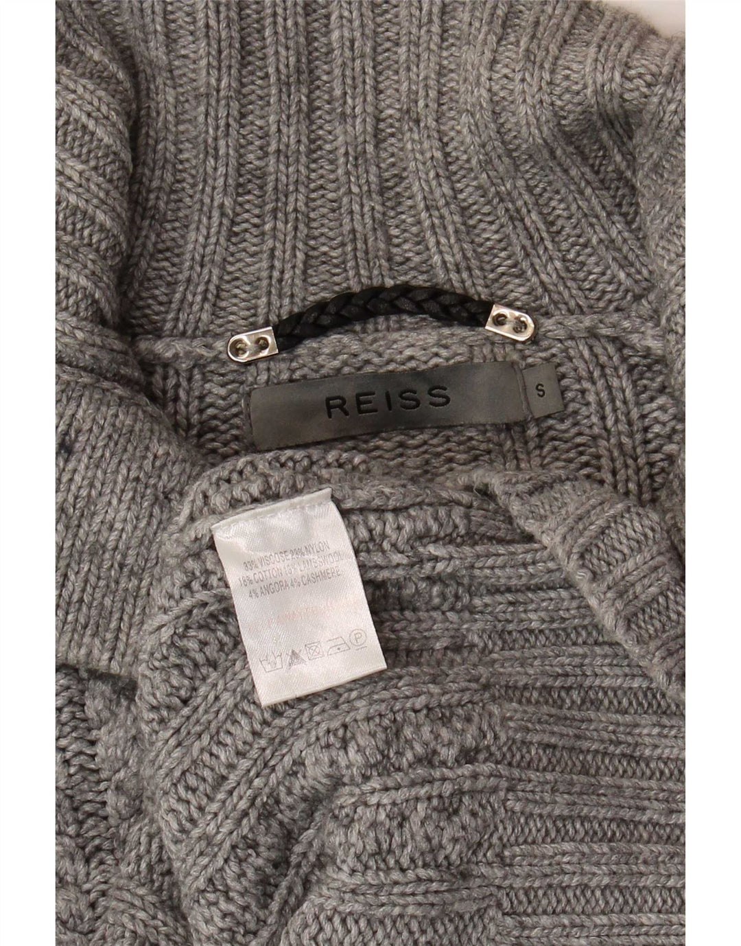 Reiss Pull à Col Boutonné Homme Petit Gris Viscose