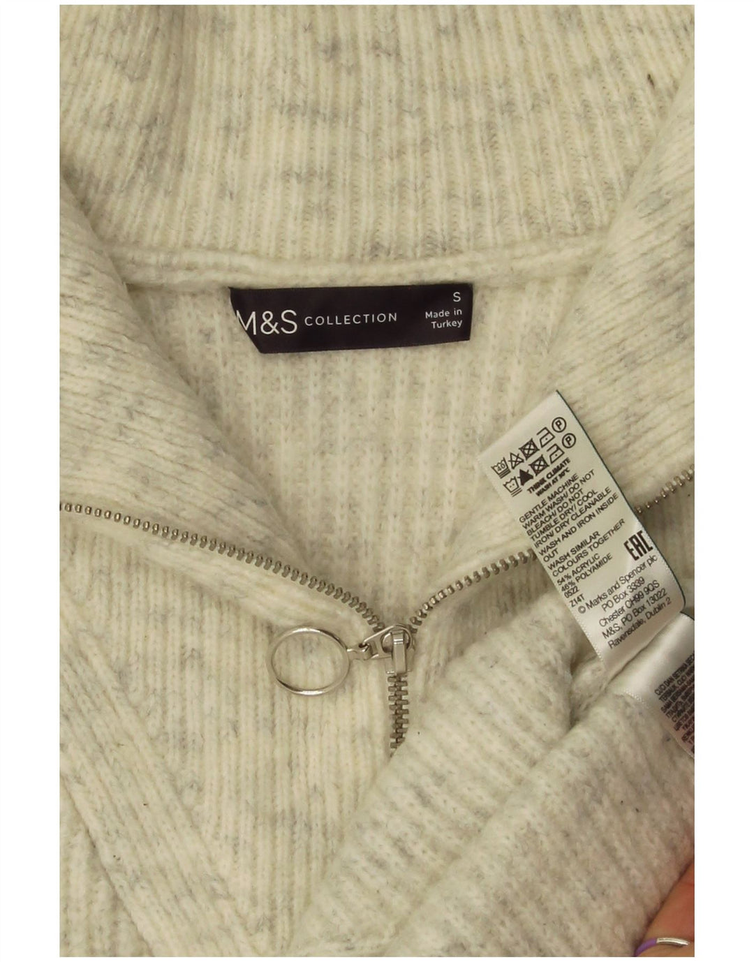 Marks & Spencer Débardeur surdimensionné pour femme UK 10 Petit gris moucheté