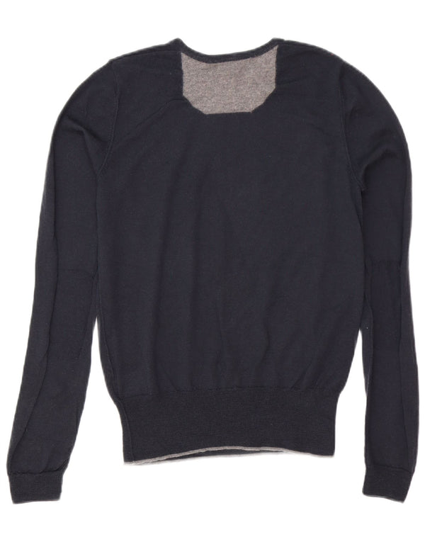 Liu Jo Mens Crew Neck Jumper Sweater Small Navy Blue Wool