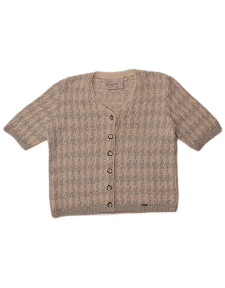 Giesswein Cardigan Femme Pull EU 38 Pied-de-Poule Blanc Moyen