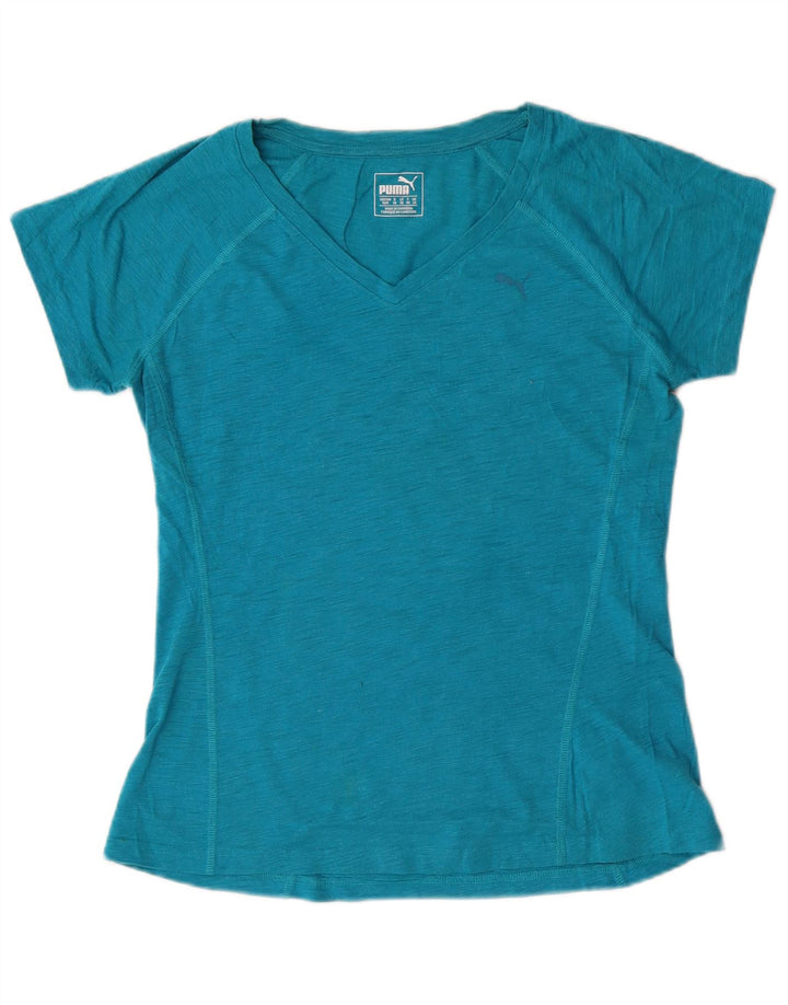 Puma T-shirt pour femme en coton moucheté bleu moyen UK 12