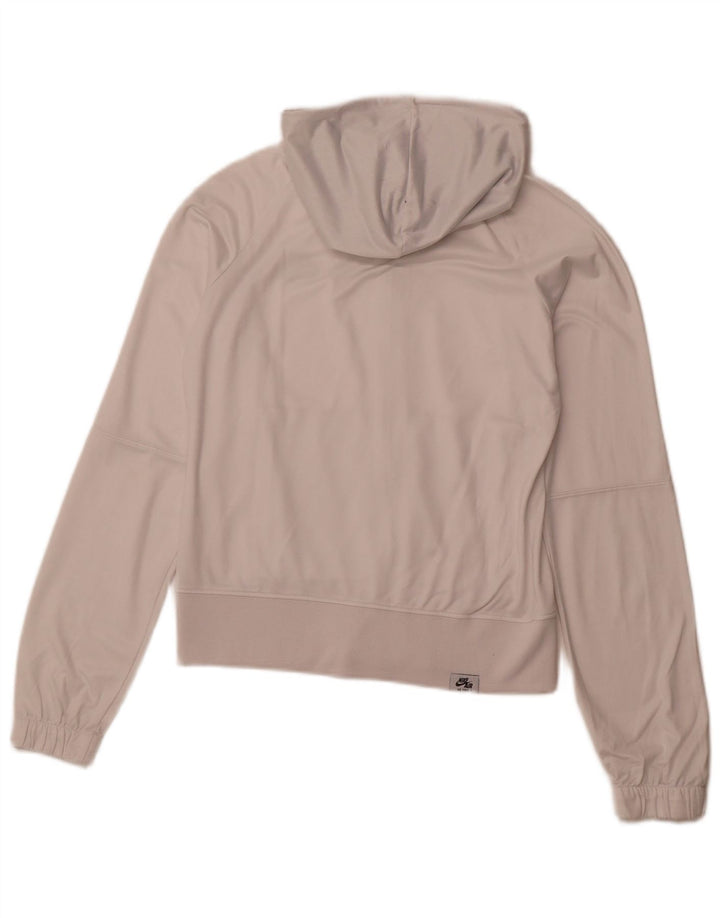 NIKE Pull à capuche zippé pour femme UK 10/12 Blanc moyen