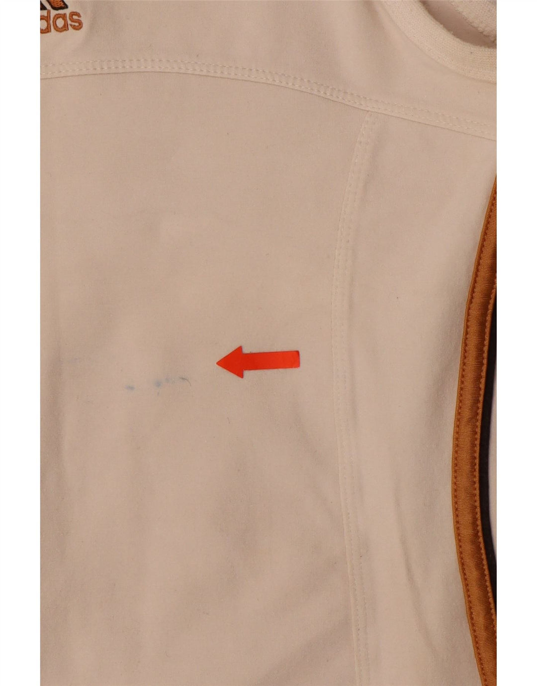 ADIDAS Débardeur Femme UK 44 Medium Blanc Cassé Polyester