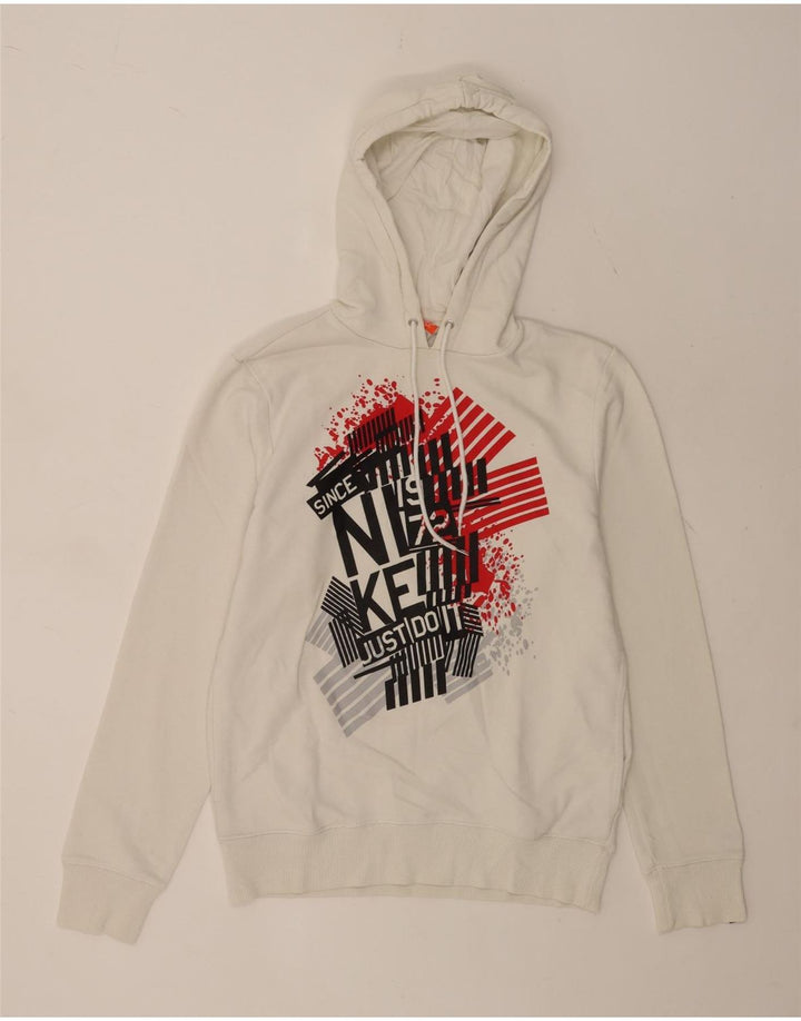 Nike Pull à capuche graphique pour homme Petit coton blanc