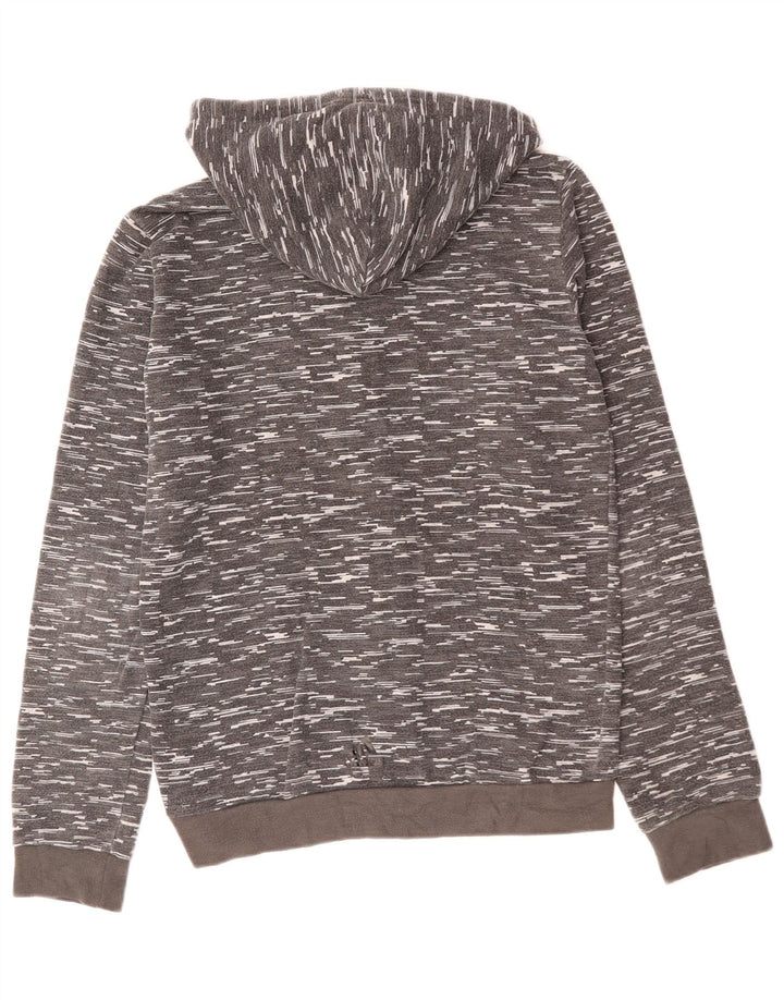 ADIDAS Pull à capuche zippé graphique pour homme en coton moucheté gris moyen