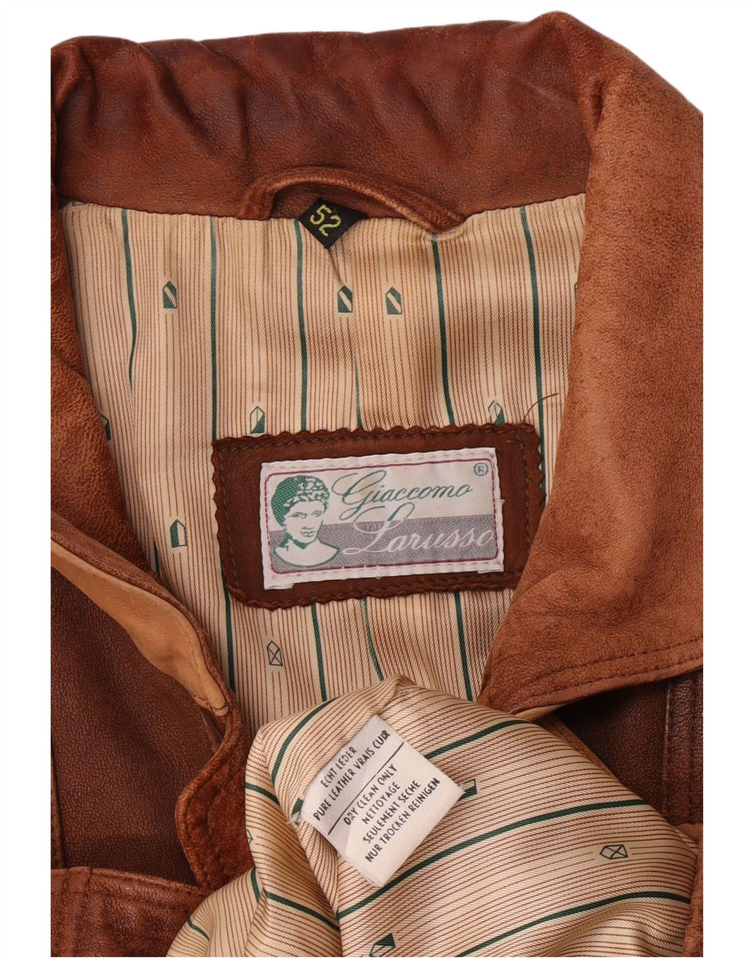 Giaccomo Larusso Veste en cuir pour homme IT 52 XL Cuir marron