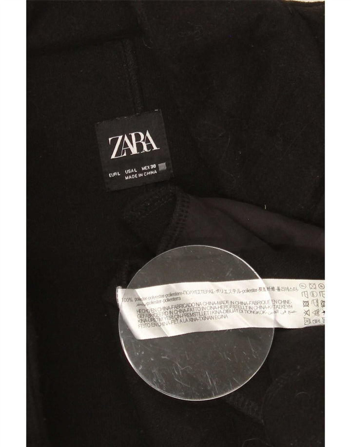 Zara Womens Pardessus UK 16 Large Noir Polyester