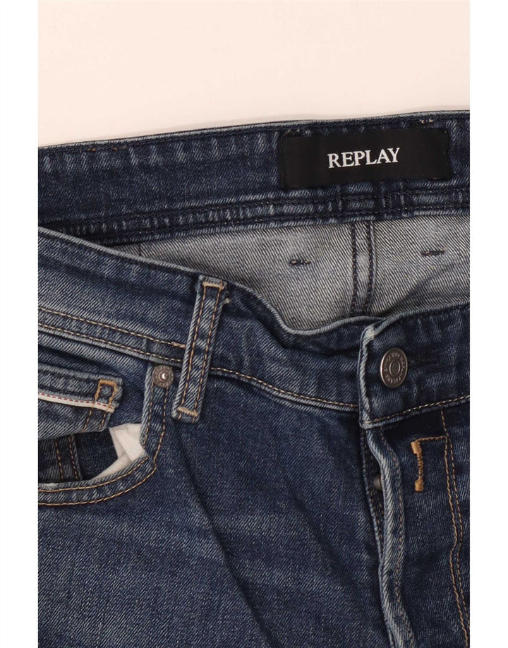 Replay Jean Droit Grover Homme W34 L32 Bleu