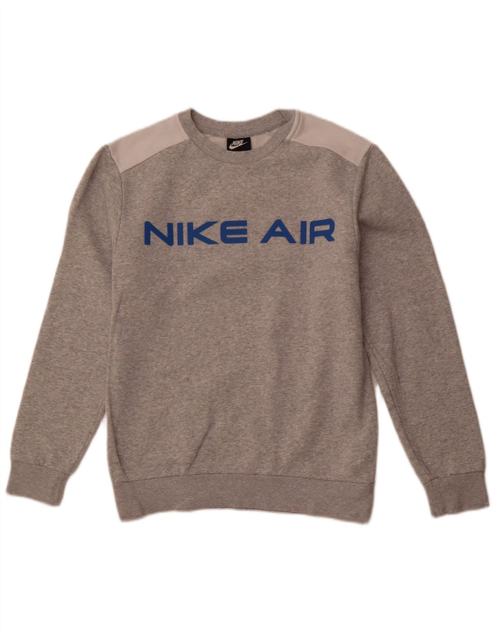 NIKE Sweat-shirt graphique pour hommes en coton color block petit gris