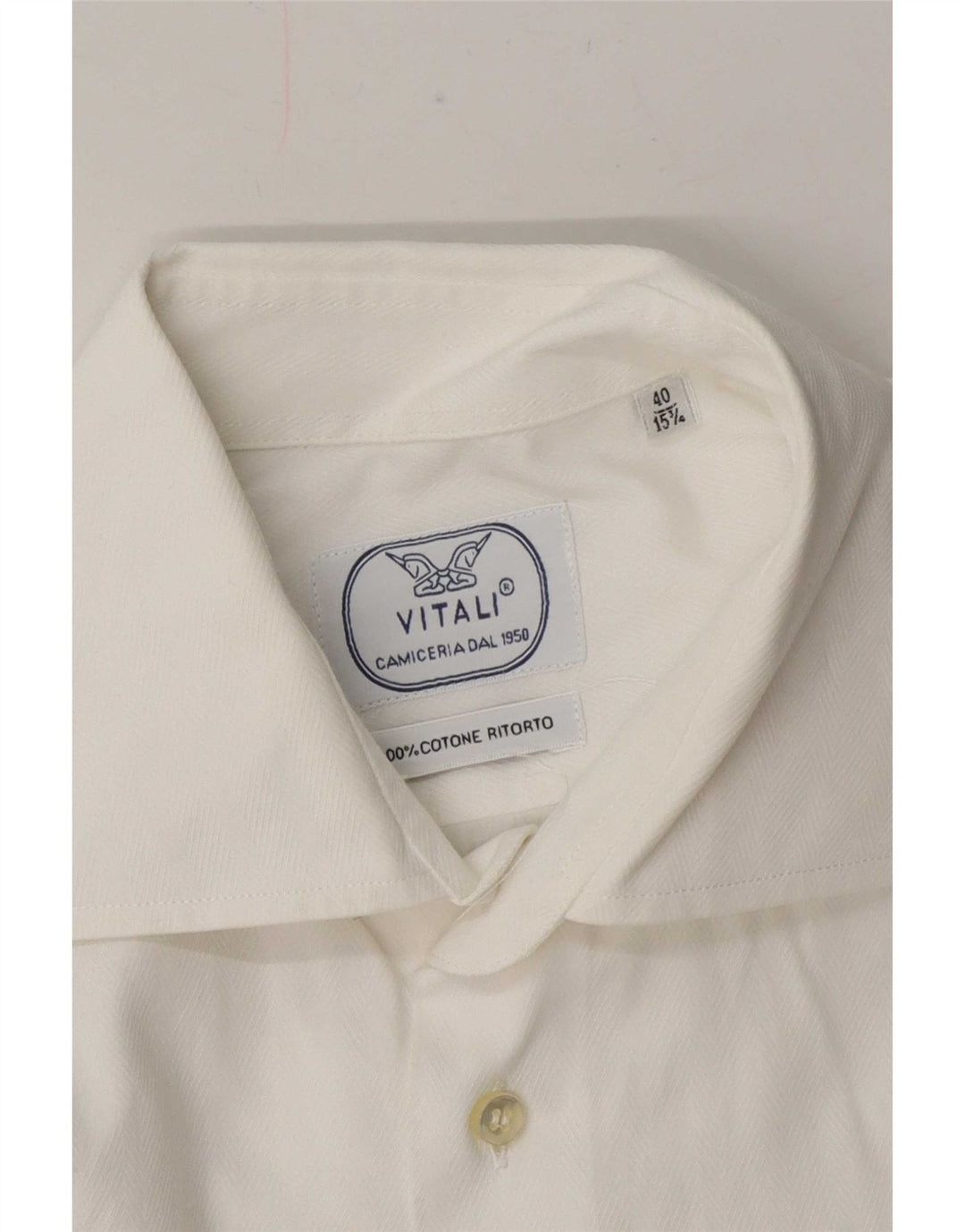 Vitali Chemise Homme Taille 40 15 3/4 Coton Blanc Moyen