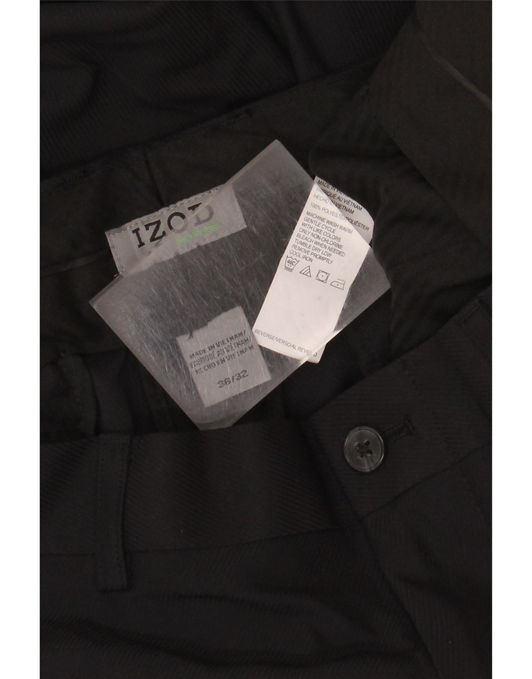 Izod Pantalon décontracté droit pour homme W36 L32 Noir Polyester