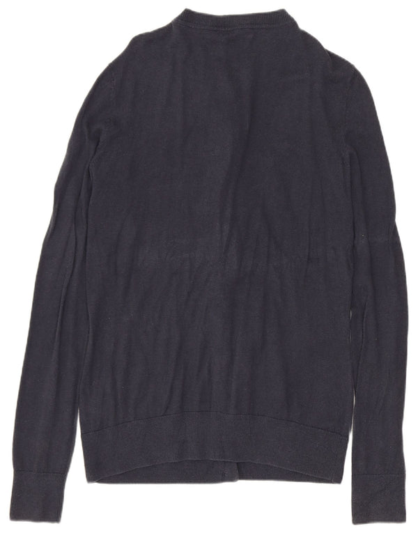 Nautica Pull Cardigan Femme UK 10 Petit Coton Bleu Marine