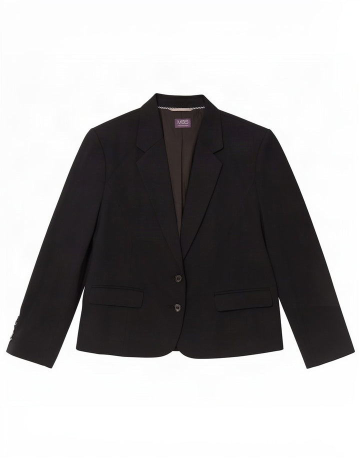 Marks & Spencer Veste blazer à 2 boutons pour femme UK 20 2XL Bleu marine Polyester