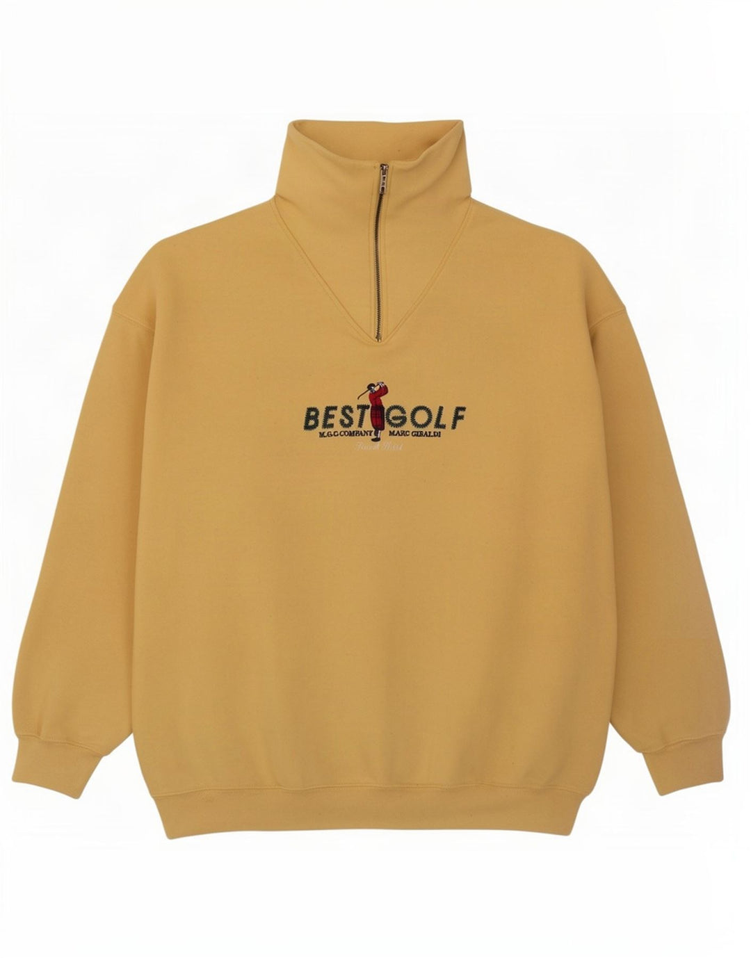 Marc Gibaldi Golf Graphic Sweat-shirt à col zippé pour homme Taille L Jaune