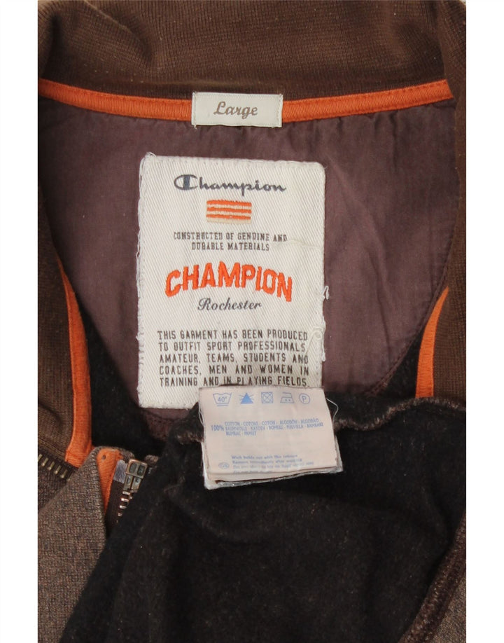 Champion Veste de survêtement Rochester Graphic pour femme UK 16 Large Marron