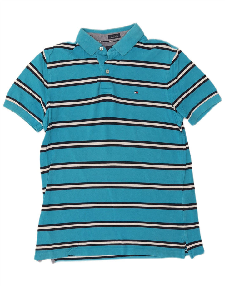 Tommy Hilfiger Polo Custom Fit Homme Bleu Moyen Rayé Coton