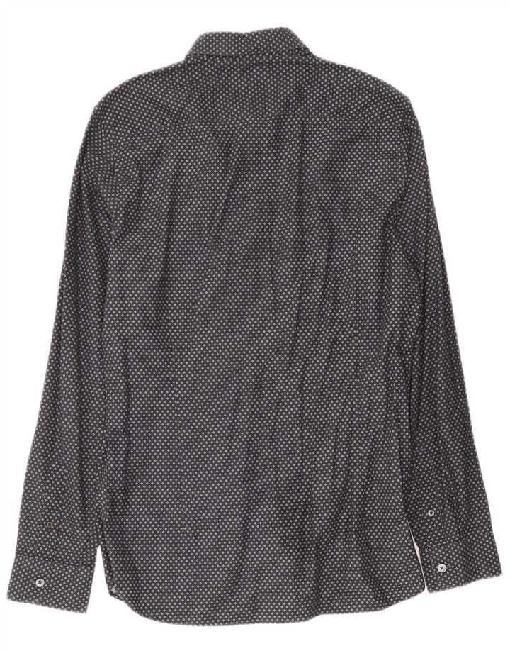 Ted Baker Chemise Homme Taille 3 Gris Moyen Coton Tacheté