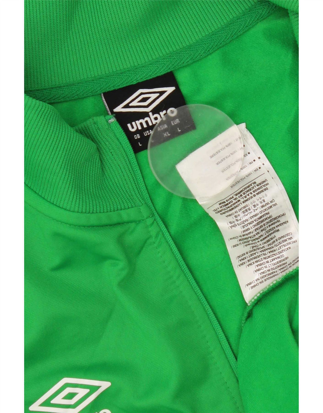 Umbro Sweat-shirt graphique à col zippé pour hommes, grand vert, polyester
