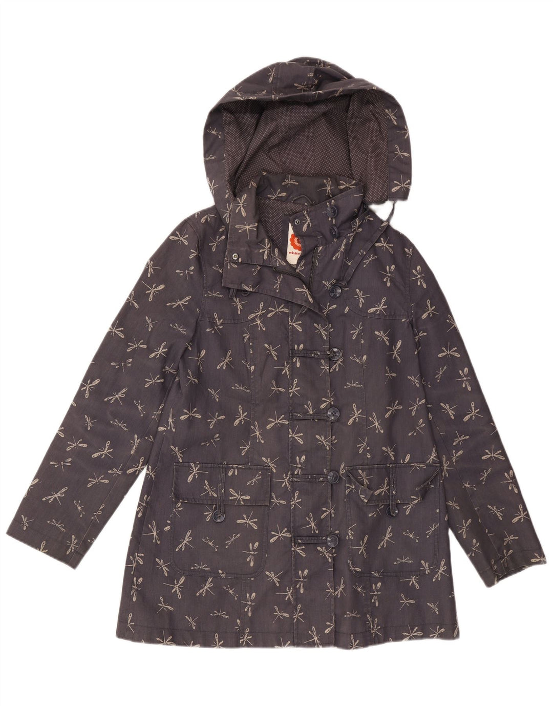 WHITE STUFF Veste coupe-vent pour femme UK 14 Grand imprimé animal bleu marine