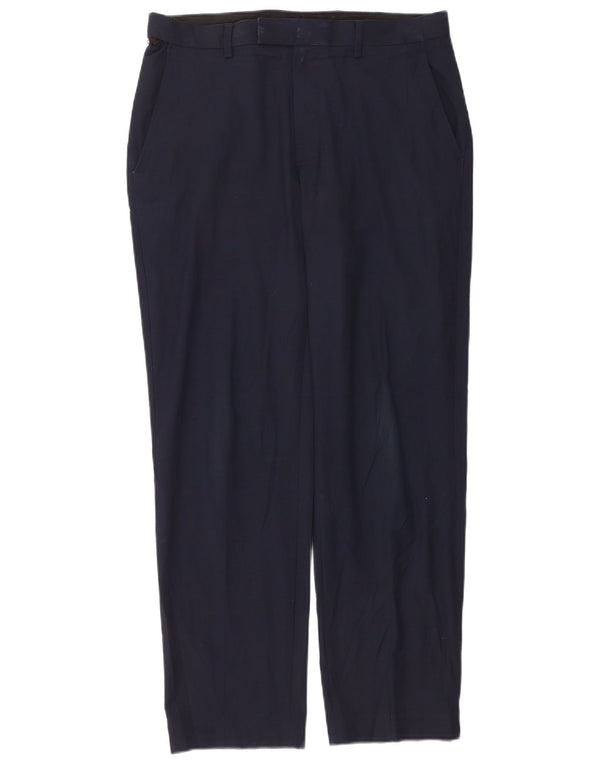 Marks & Spencer Pantalon de costume coupe classique pour homme W32 L31 Bleu marine Polyester