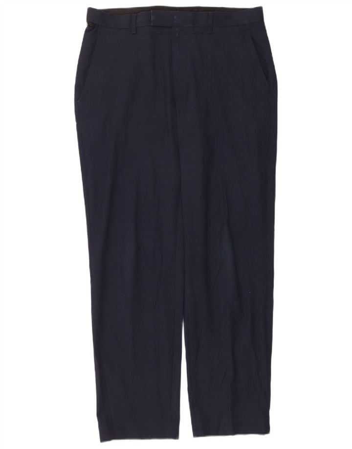 Marks & Spencer Pantalon de costume coupe classique pour homme W32 L31 Bleu marine Polyester