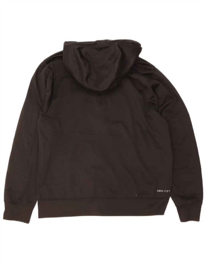 Nike Pull à capuche zippé Dri Fit pour homme en polyester noir moyen