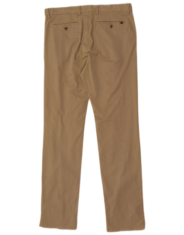 Massimo Dutti Pantalon chino coupe classique pour homme EU 42 Large W32 L33 Beige