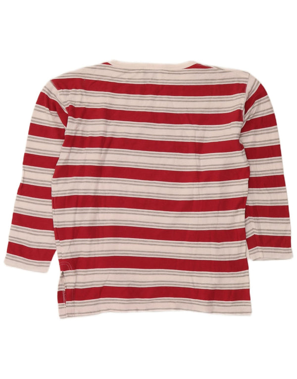 NEW PENNY Womens Graphic Top Long Sleeve UK 14 Medium Red Striped