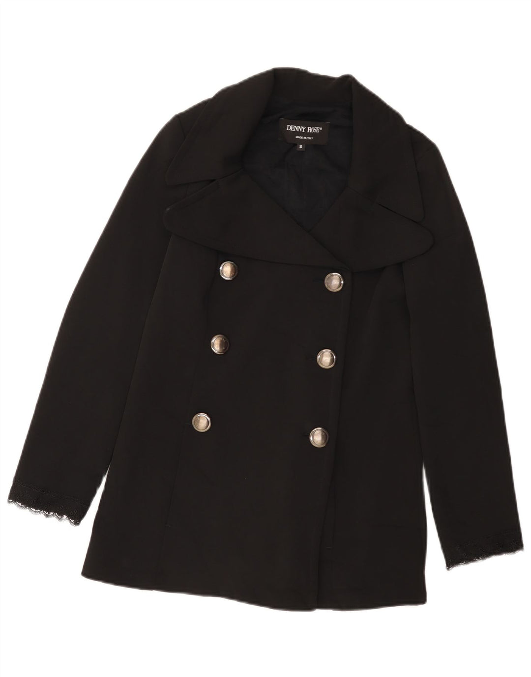 Denny Rose Caban Femme UK 10 Petit Noir Polyester