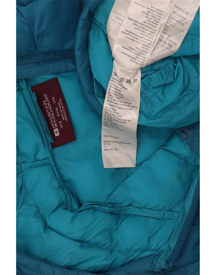 Mountain Warehouse Veste rembourrée à capuche pour femme UK 8 Small Bleu Nylon