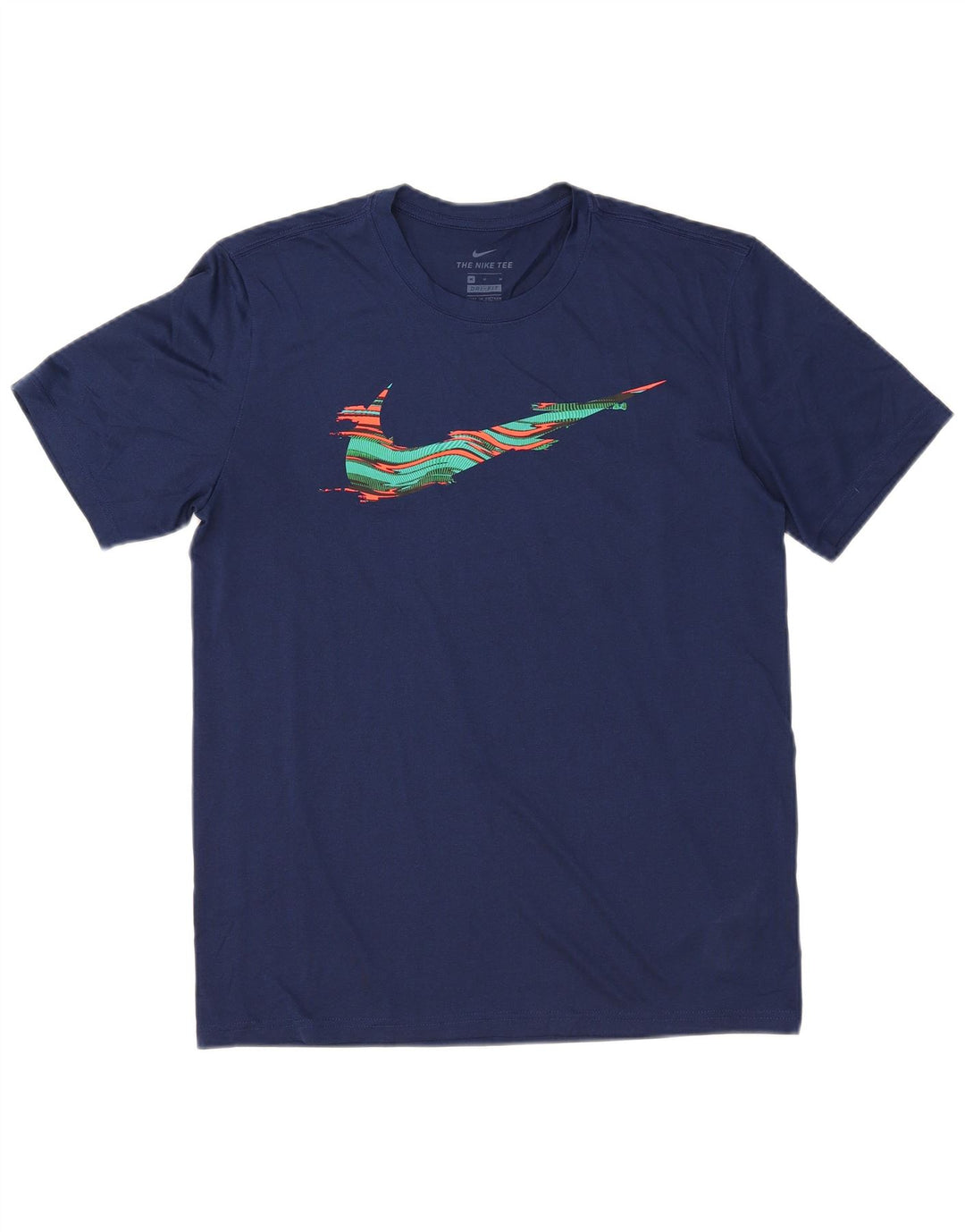 Nike Homme Dri Fit Graphic T-Shirt Haut Bleu Marine Moyen Polyester