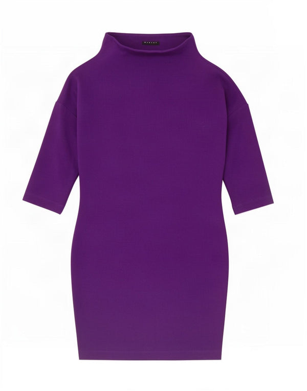 Sisley Robe fourreau surdimensionnée à manches 3/4 pour femme UK 6 XS Violet Polyester