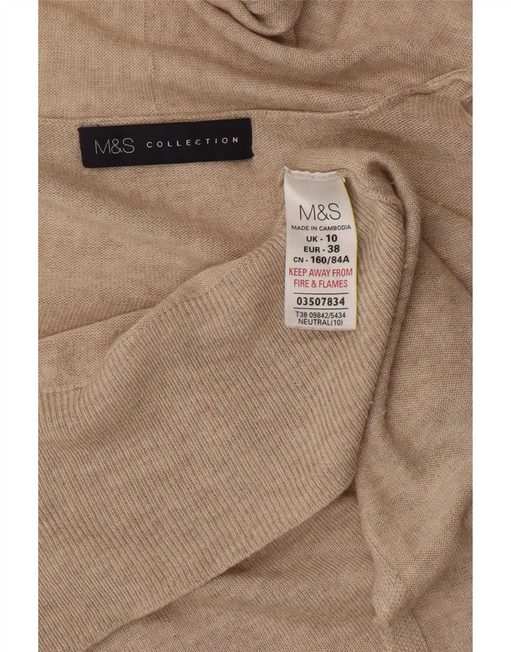 Marks & Spencer Pull cardigan ouvert surdimensionné pour femme UK 10 Small Beige